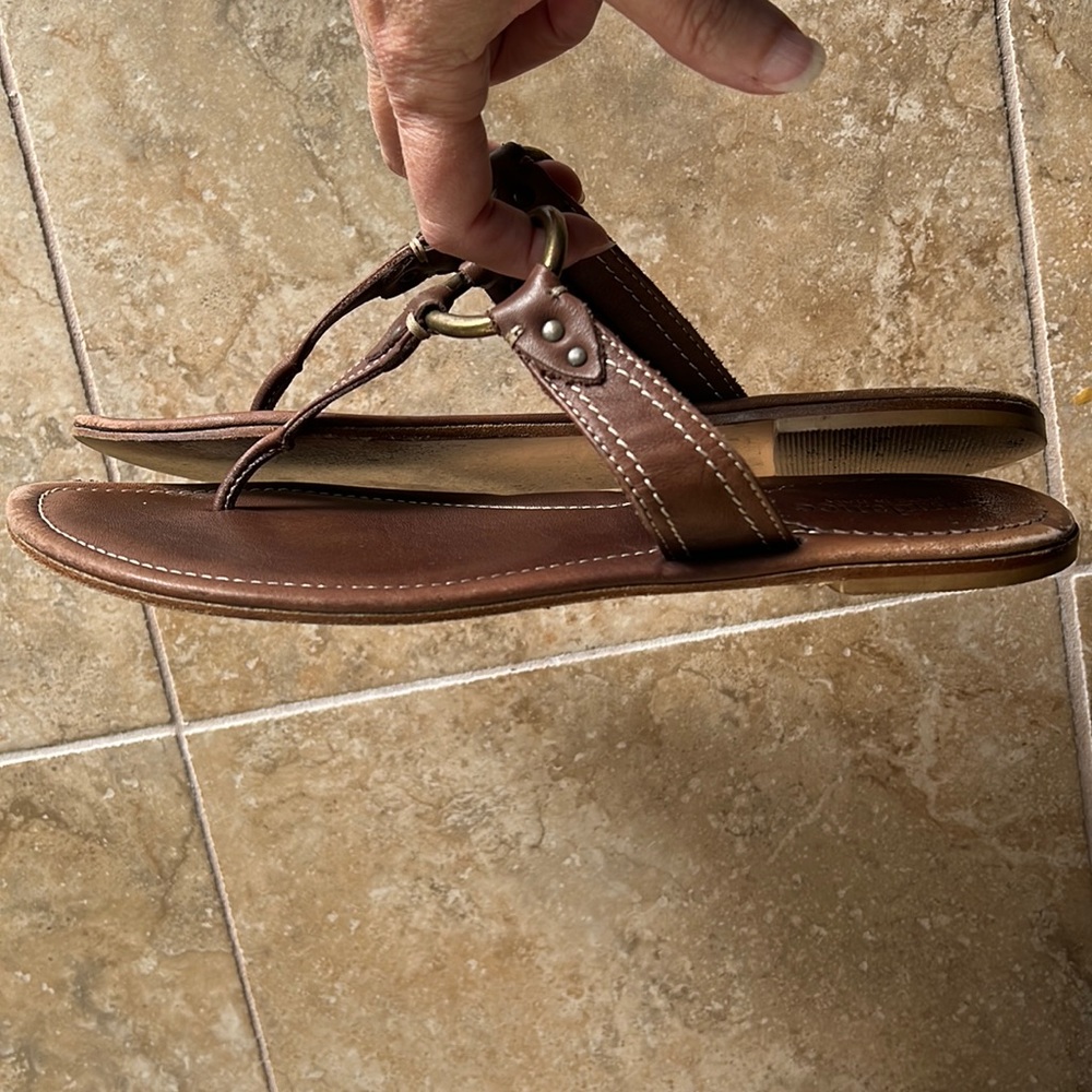 3 for $50 Sale: Sundance leather flip flops with brass O-ring